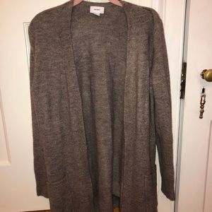 grey cardigan
